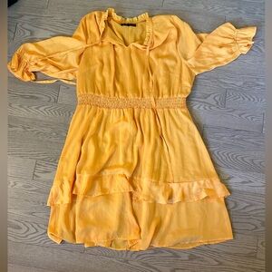 Bright Yellow Frill Dress - size 20